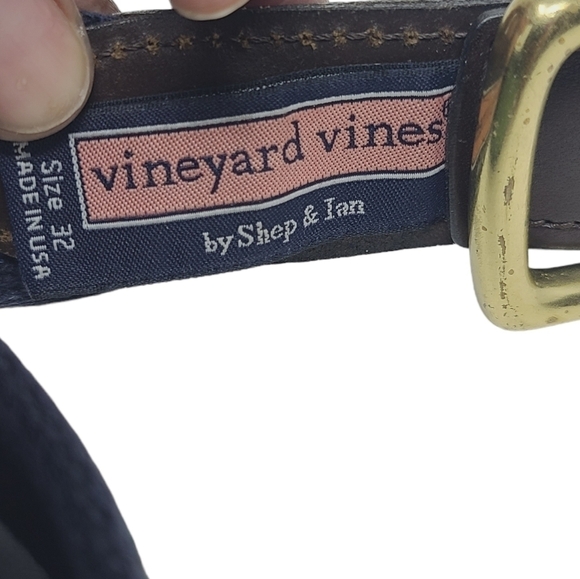 Vineyard Vines | Marlin Swordfish Fabric & Leather Ends Surcingle Belt (Size 32) - Picture 2 of 13